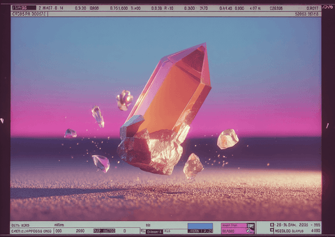 Neon Floating Crystal: futuristic, crystal — AI-generated Concept Art image made with Midjourney