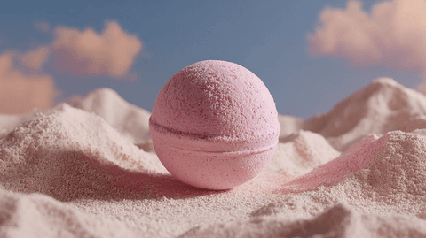 Pink Bath Bomb Desert: bathbomb, pink — AI-generated Reference image made with Midjourney