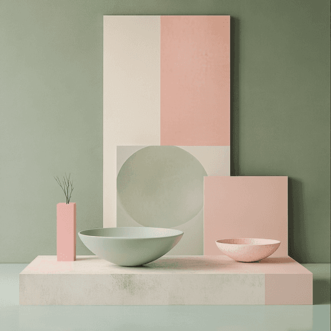 Minimal Pastel Bowls: minimalist, pastel — AI-generated Reference image made with Midjourney