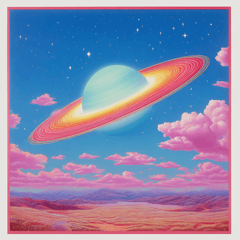 Surreal Saturn Landscape: saturn, surreal — AI-generated Concept Art image made with Midjourney