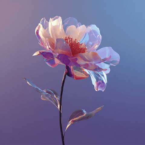 Crystal Bloom: glass, flower — AI-generated Concept Art image made with Midjourney