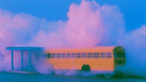 School Bus in the Clouds: dreamcore, clouds — AI-generated Concept Art image made with Midjourney