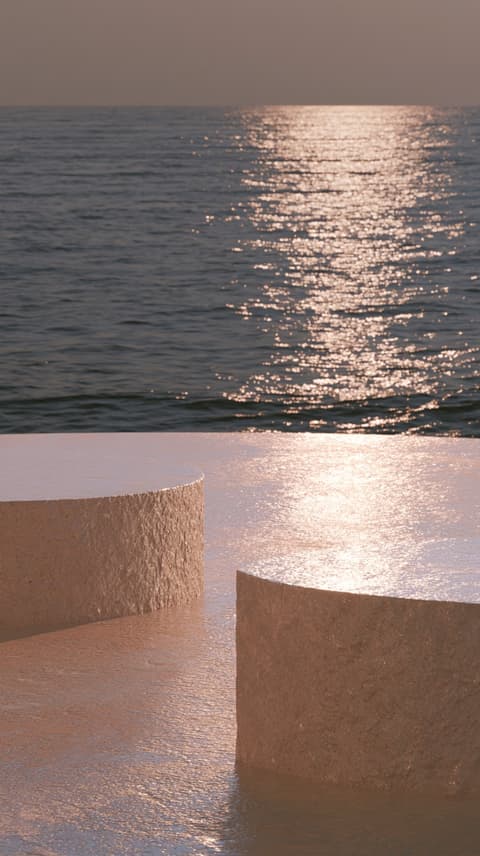 Podiums at Dusk: podium, dusk — AI-generated Concept Art image made with Midjourney