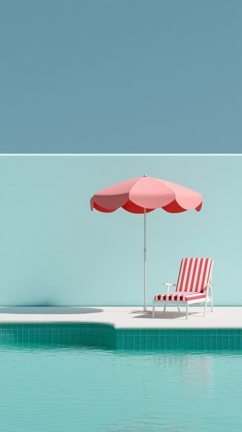 Turquoise Poolside: pool, turquoise — AI-generated Photorealistic image made with Midjourney
