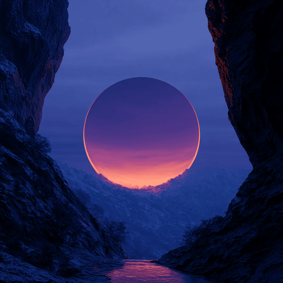 Surreal Sunset Sphere: surreal, landscape — AI-generated Concept Art image made with Midjourney
