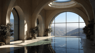 Luxury Mountain Pool: luxury, architecture — AI-generated Architecture image made with Midjourney