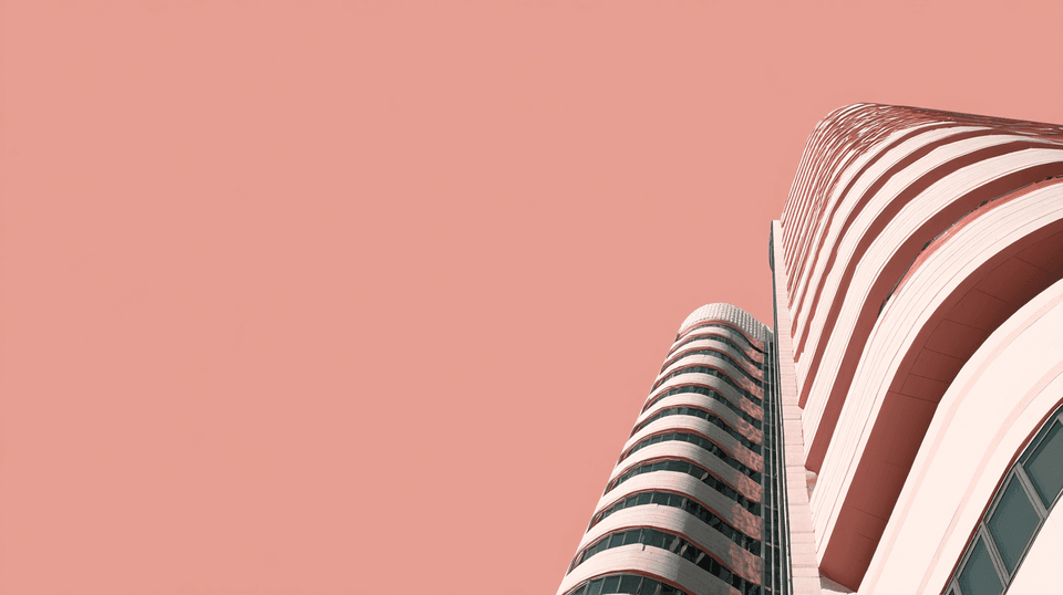 Curved Tower Pink Sky: modern, architecture — AI-generated Architecture image made with Midjourney