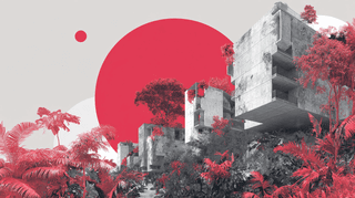 Brutalist Pink Ruins: brutalist, architecture — AI-generated Architecture image made with Midjourney