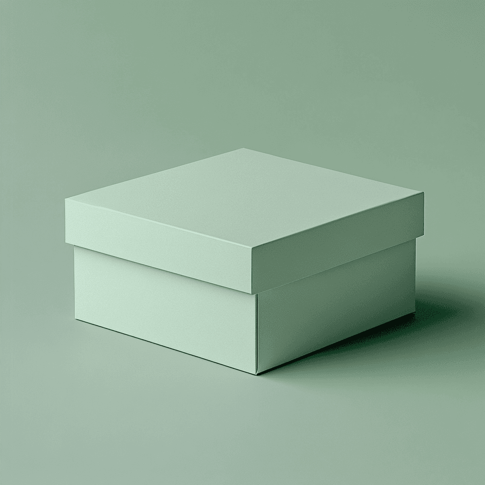 Green Box Mockup: mockup, minimalist — AI-generated Reference image made with Midjourney