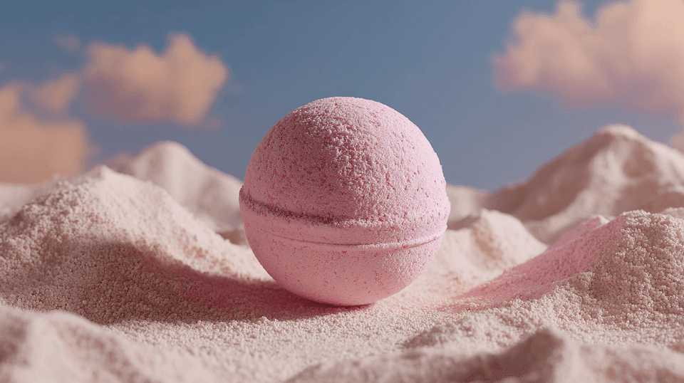 Pink Bath Bomb Desert: bathbomb, pink — AI-generated Reference image made with Midjourney