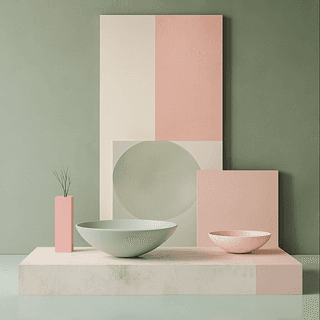 Minimal Pastel Bowls: minimalist, pastel — AI-generated Reference image made with Midjourney