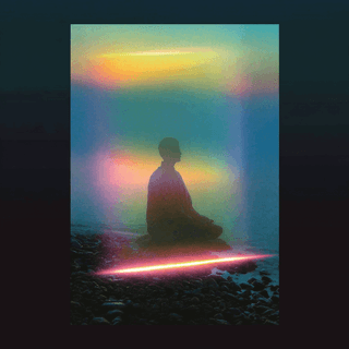 Meditation in Spectrum Light: aura, neon glow — AI-generated Concept Art image made with Midjourney