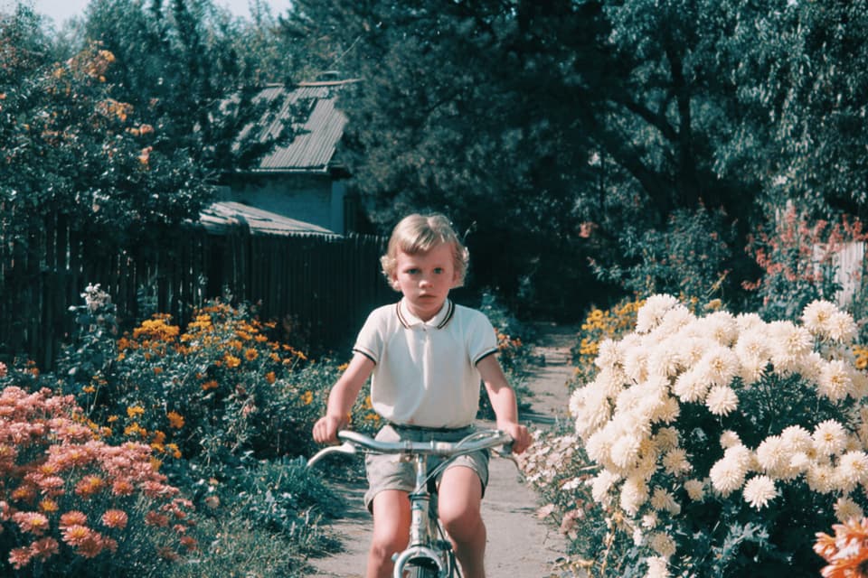 Child Riding Bicycle: child, bicycle — AI-generated Photorealistic image made with Midjourney