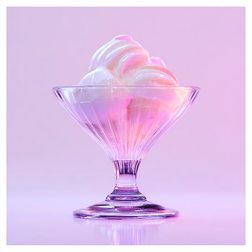 Pastel Cream Sundae: ice cream, pastel — AI-generated Photorealistic image made with Midjourney