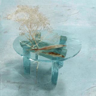 Glass Fairy Table: glass, table — AI-generated Concept Art image made with Midjourney