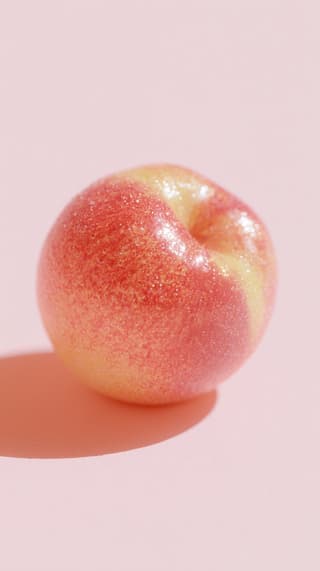 Glitter Peach: peach, product — AI-generated Photorealistic image made with Midjourney