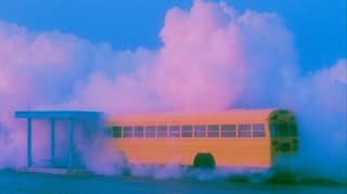 School Bus in the Clouds: dreamcore, clouds — AI-generated Concept Art image made with Midjourney