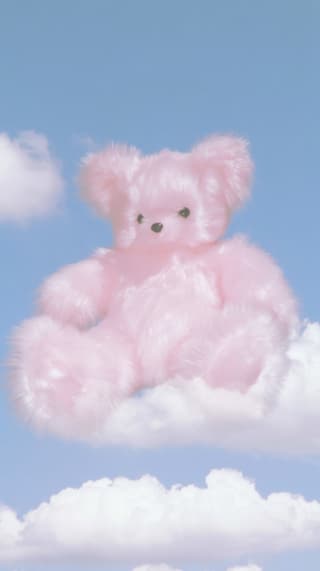 Pink Bear on a Cloud: surreal, clouds — AI-generated Concept Art image made with Midjourney
