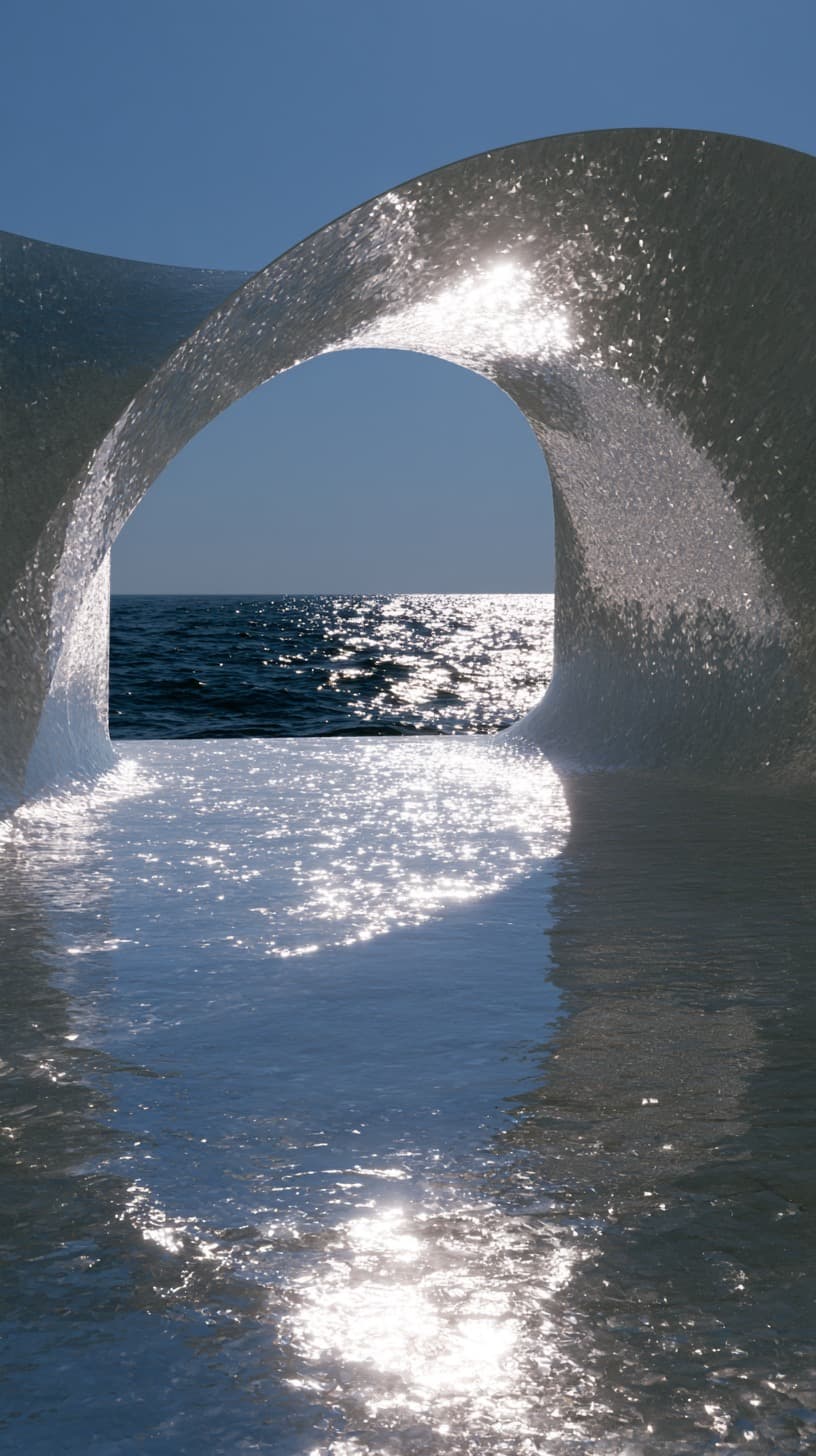Shimmer Arch: arch, chrome — AI-generated Concept Art image made with Midjourney