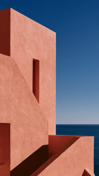 Coral Wall, Deep Blue: architecture, coral — AI-generated Architecture image made with Midjourney