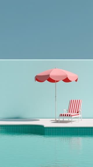 Turquoise Poolside: pool, turquoise — AI-generated Photorealistic image made with Midjourney