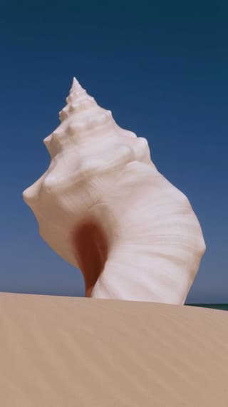 Conch on the Dune: seashell, dune — AI-generated Concept Art image made with Midjourney