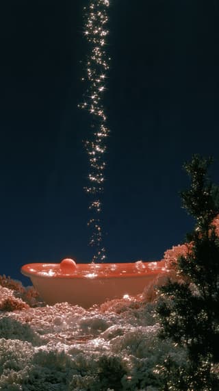 Bath Bomb Falling Stars: bathtub, bath bomb — AI-generated Concept Art image made with Midjourney