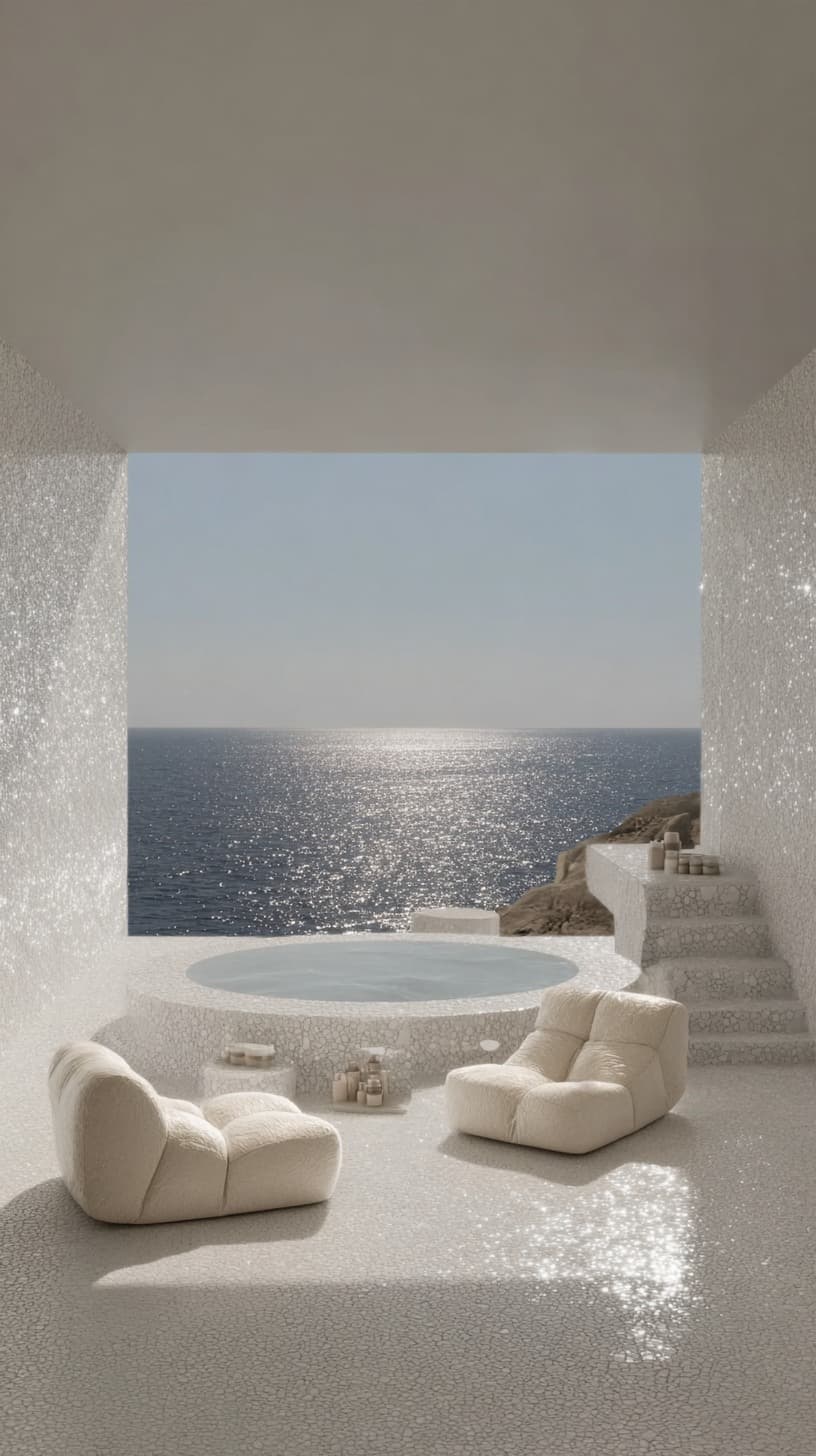 Shimmer Lounge Over the Sea: popup store, ocean — AI-generated Concept Art image made with Midjourney